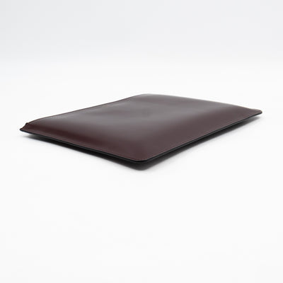Zip Clutch Pouch Wine Smooth Leather