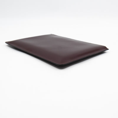 Zip Clutch Pouch Wine Smooth Leather