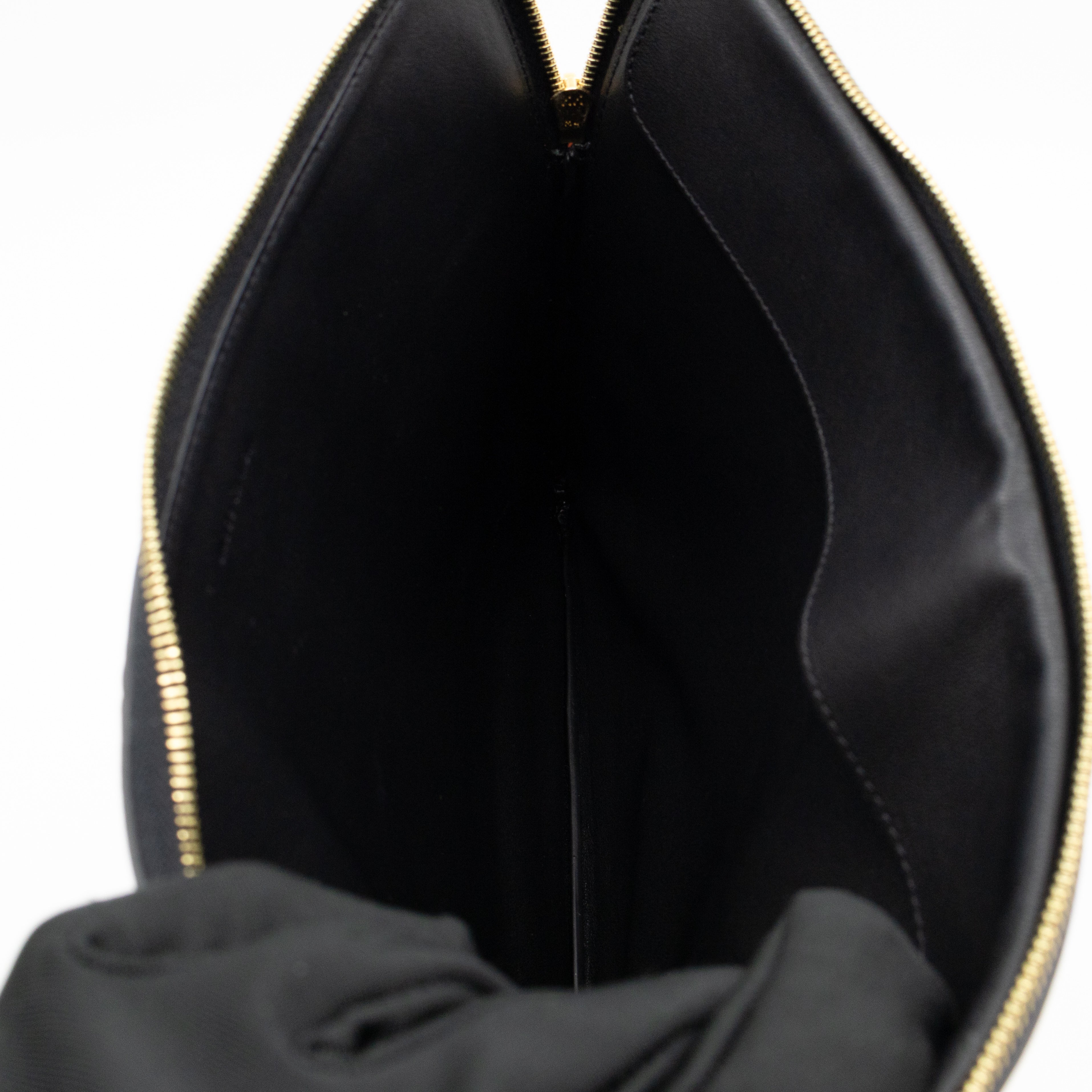 Zip Pouch Flamingo & Black Leather