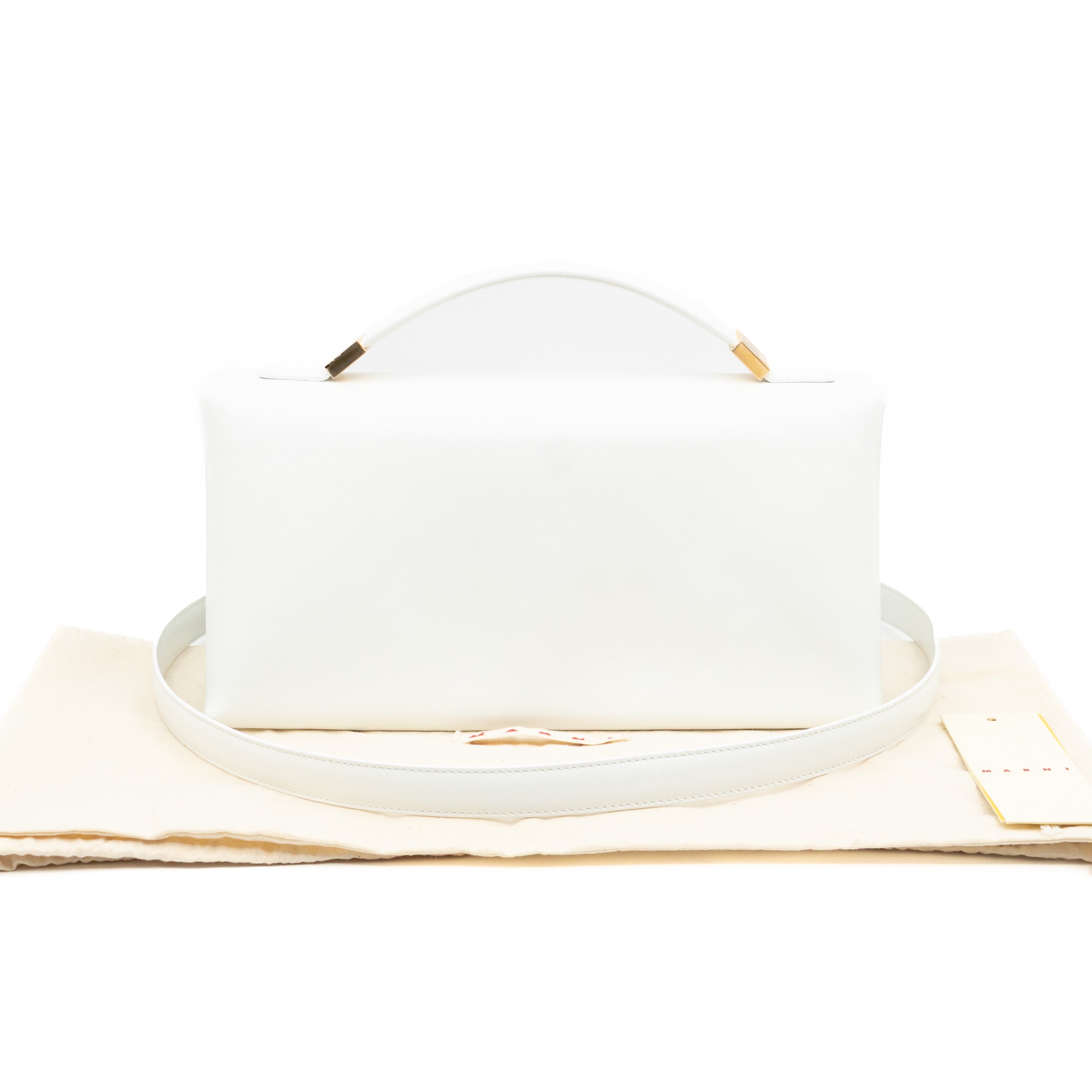 Prisma Padded Shoulder Bag White Leather