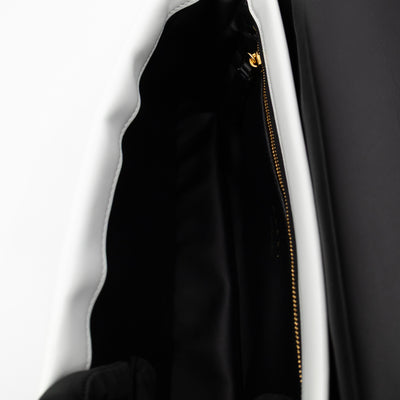 Prisma Padded Shoulder Bag White Leather