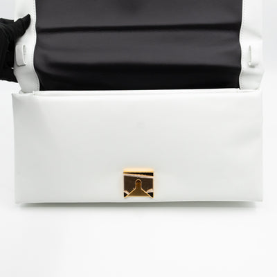 Prisma Padded Shoulder Bag White Leather