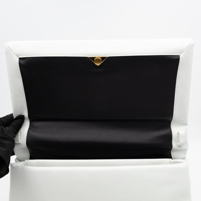 Prisma Padded Shoulder Bag White Leather