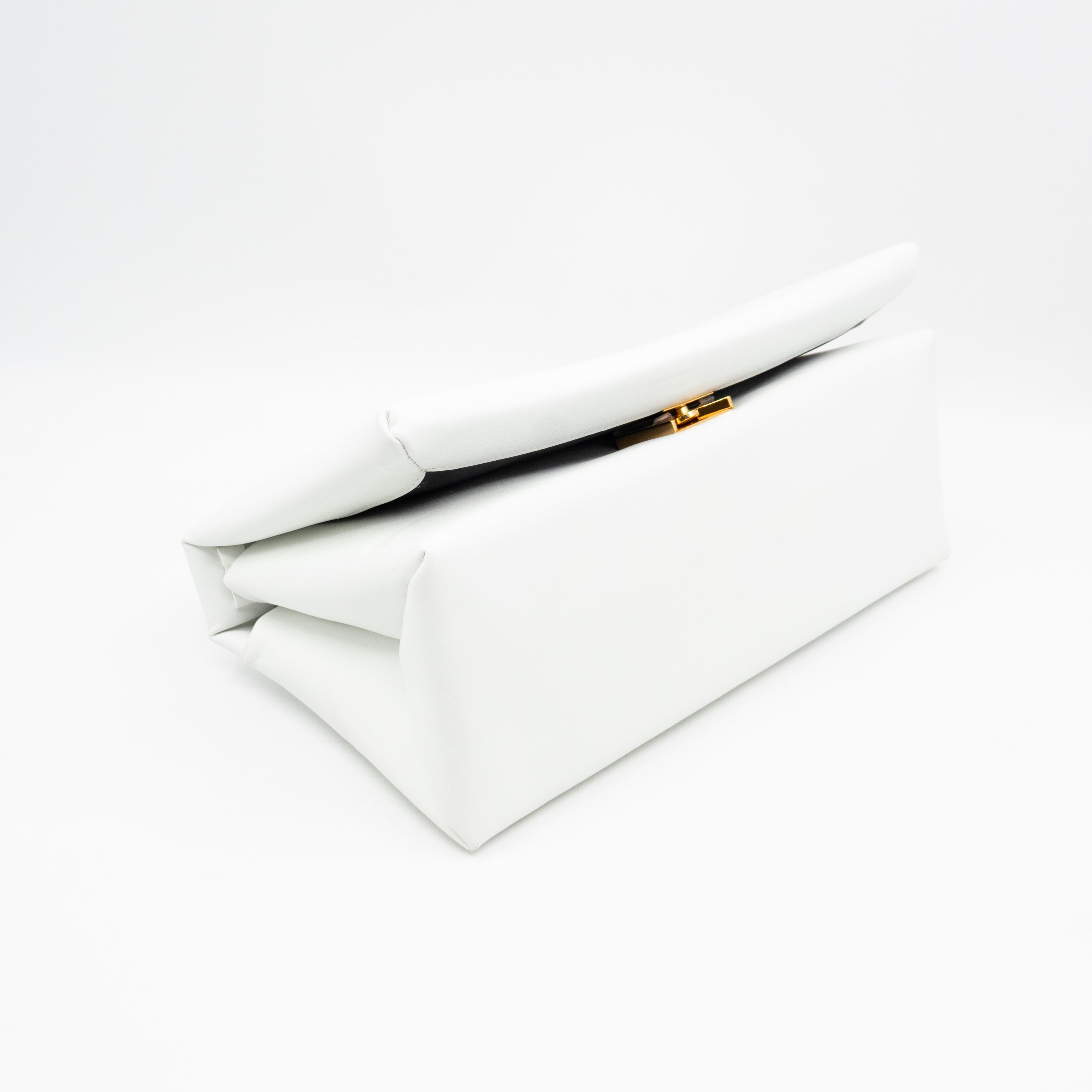 Prisma Padded Shoulder Bag White Leather