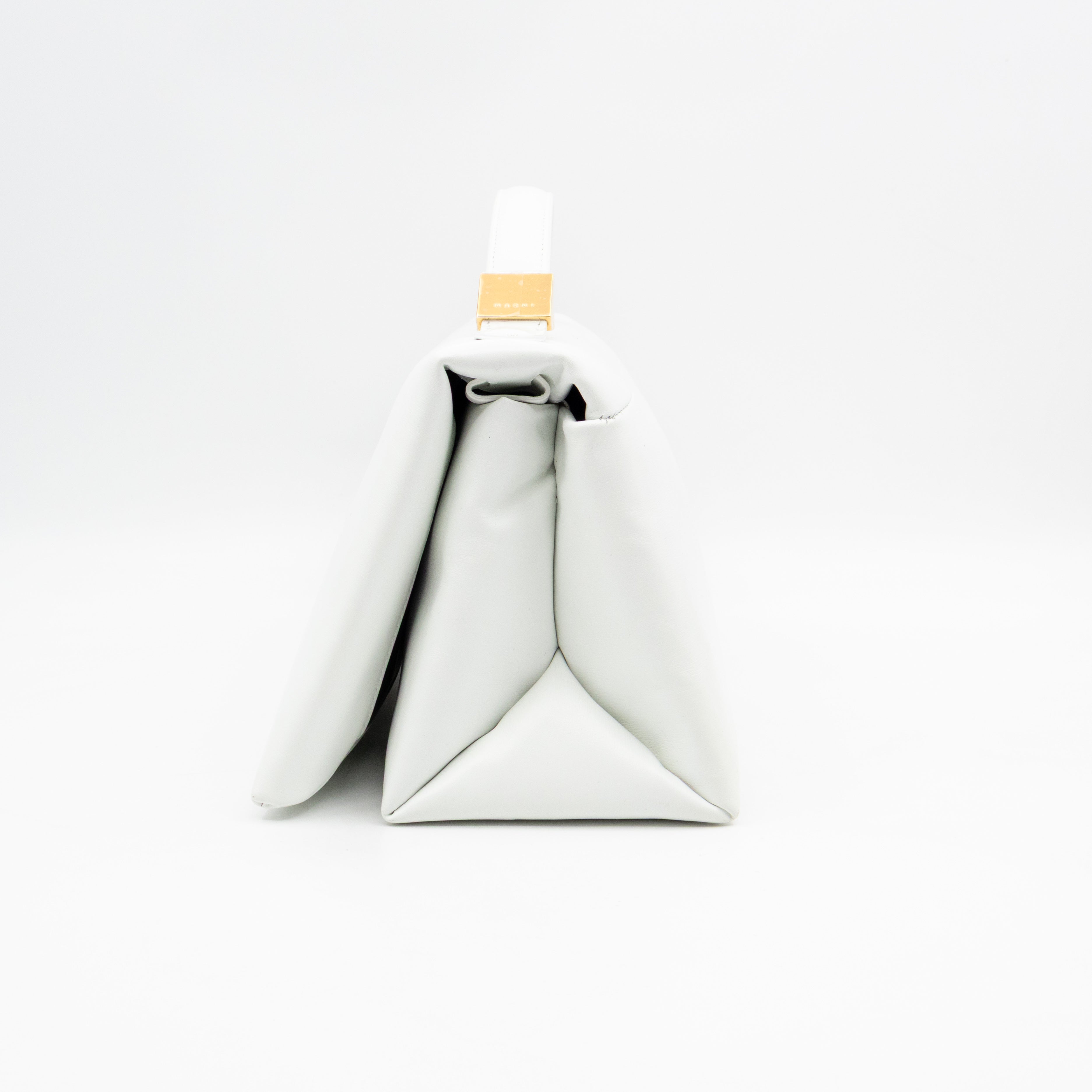 Prisma Padded Shoulder Bag White Leather