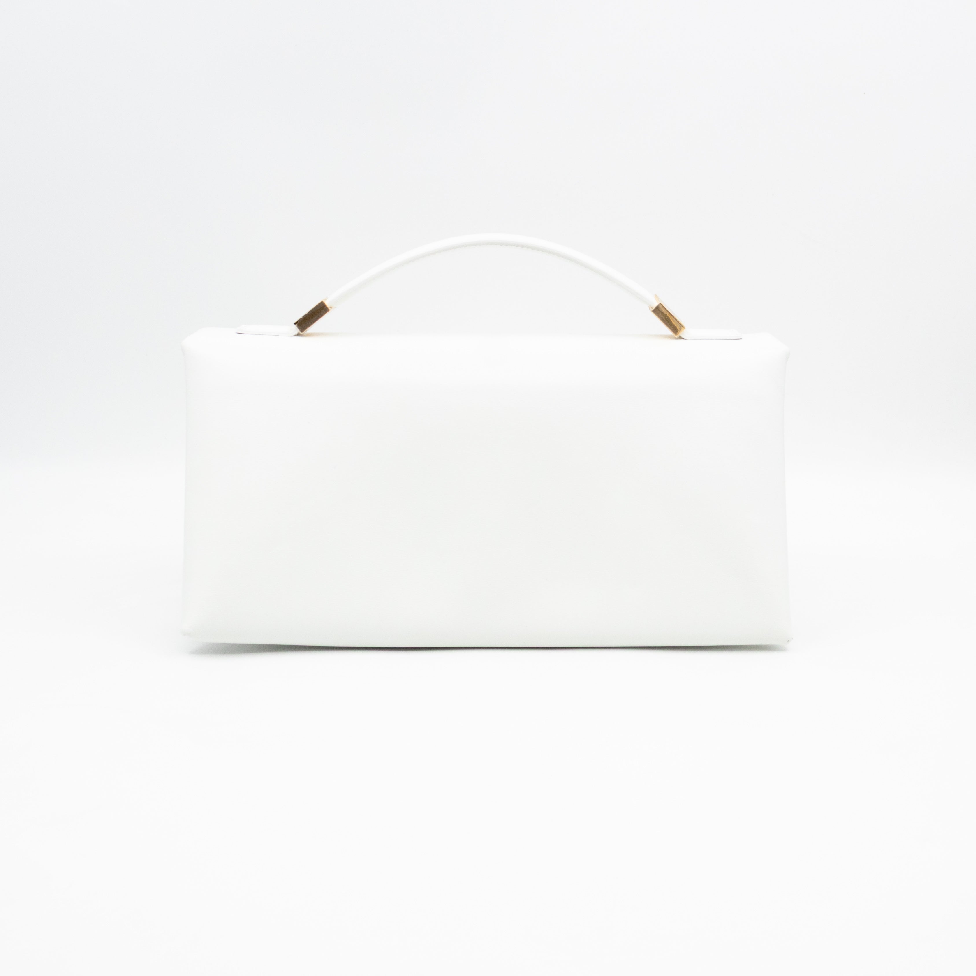Prisma Padded Shoulder Bag White Leather