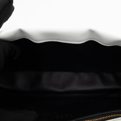 Prisma Padded Shoulder Bag White Leather