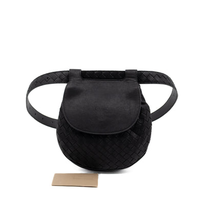 Belt Bag Intrecciato Black Leather