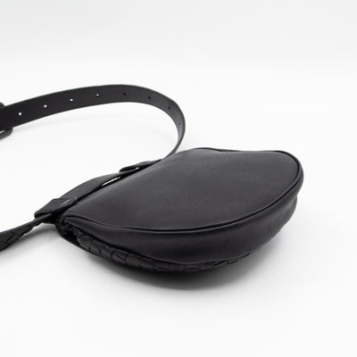 Belt Bag Intrecciato Black Leather