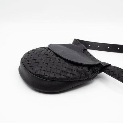 Belt Bag Intrecciato Black Leather