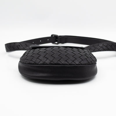 Belt Bag Intrecciato Black Leather