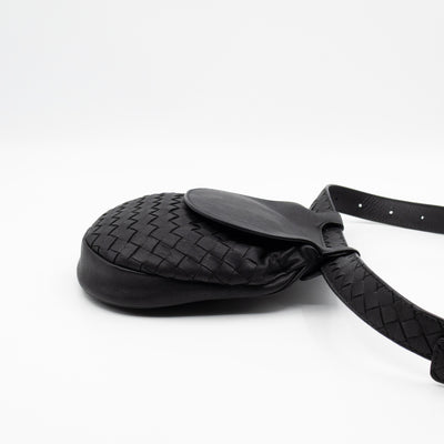 Belt Bag Intrecciato Black Leather