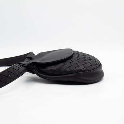 Belt Bag Intrecciato Black Leather