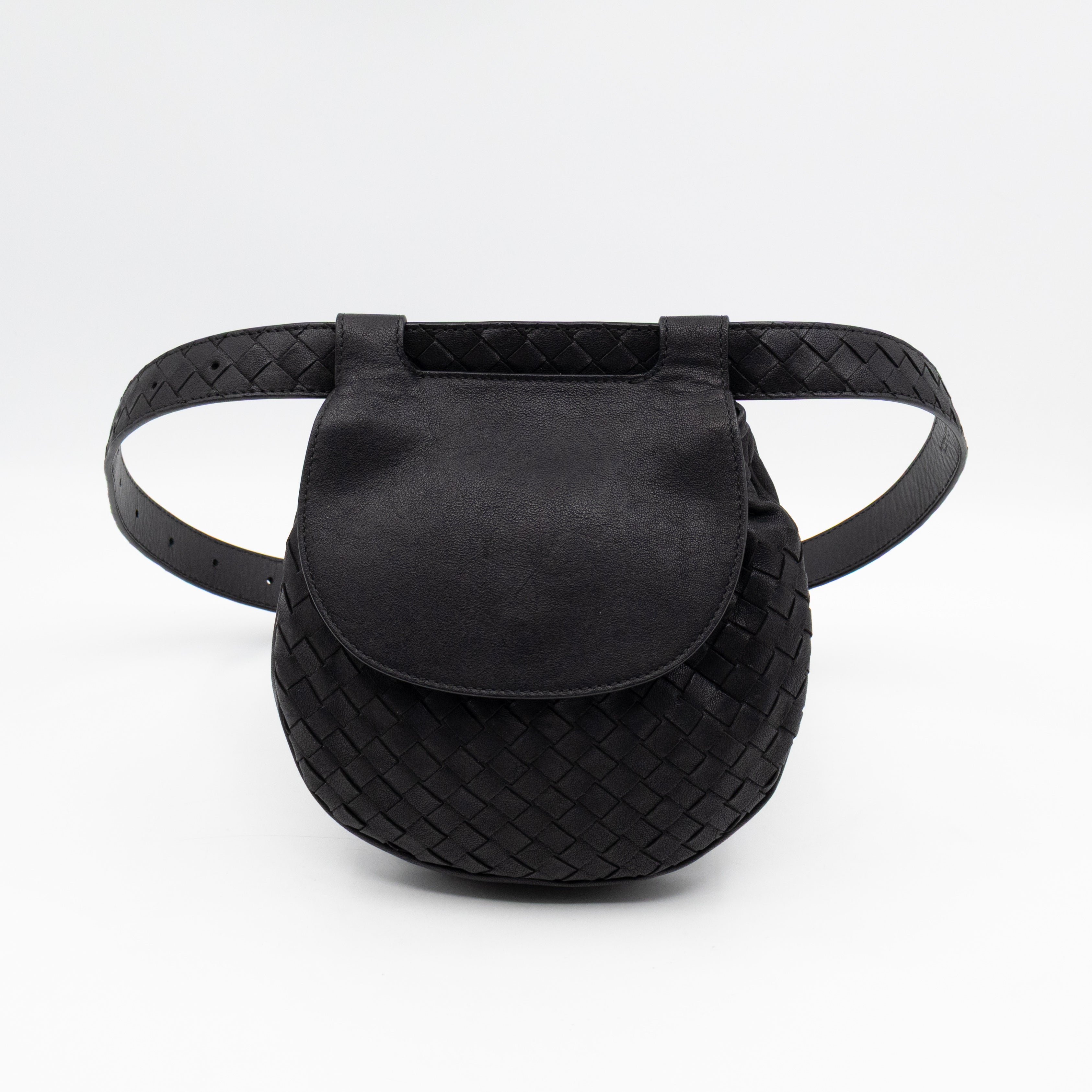 Belt Bag Intrecciato Black Leather