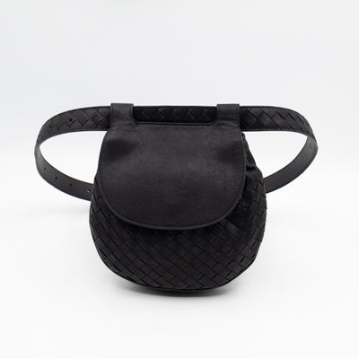 Belt Bag Intrecciato Black Leather