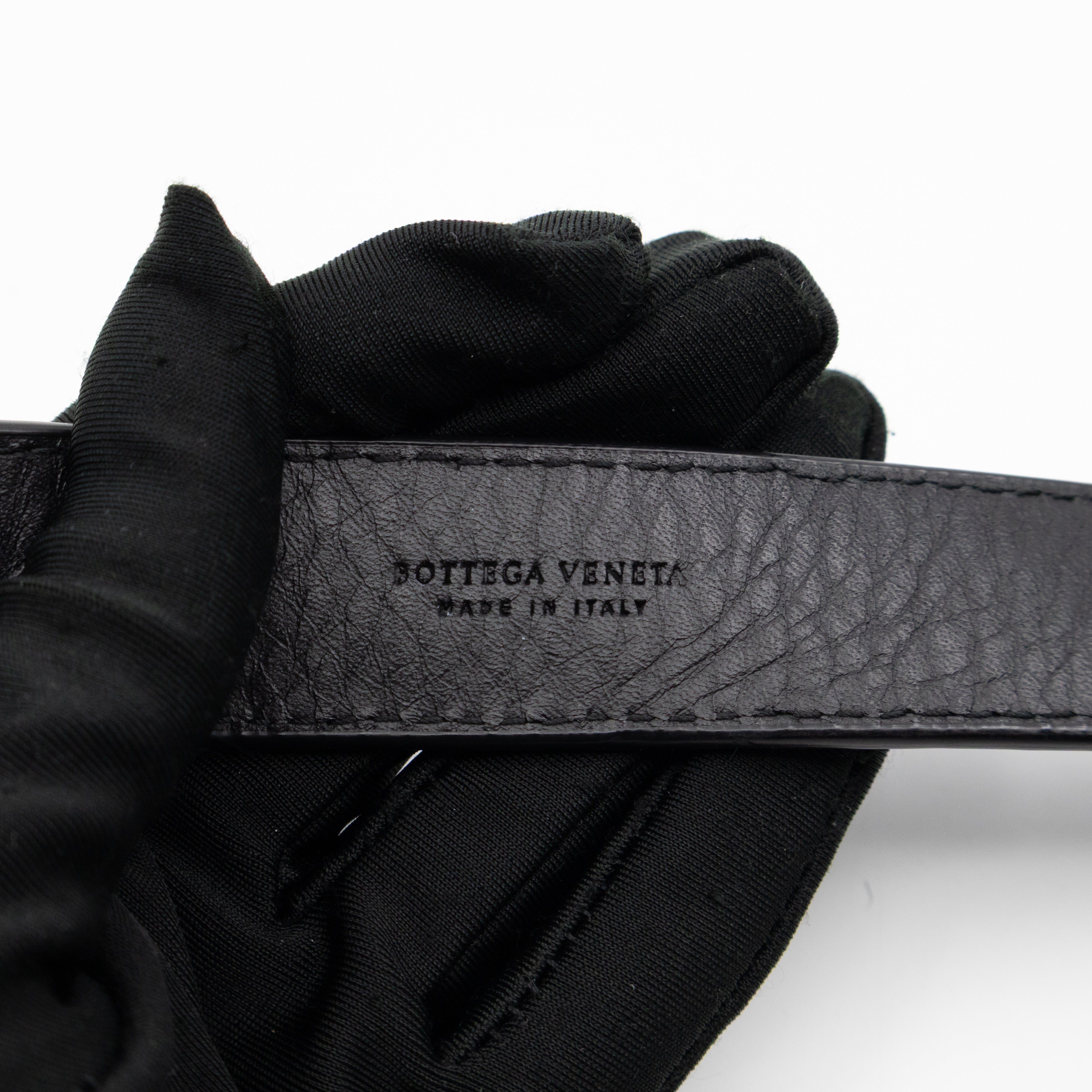 Belt Bag Intrecciato Black Leather