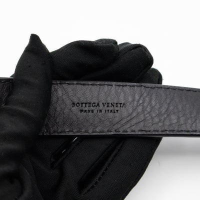 Belt Bag Intrecciato Black Leather