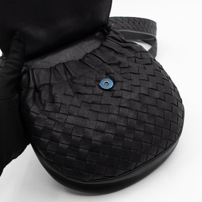 Belt Bag Intrecciato Black Leather