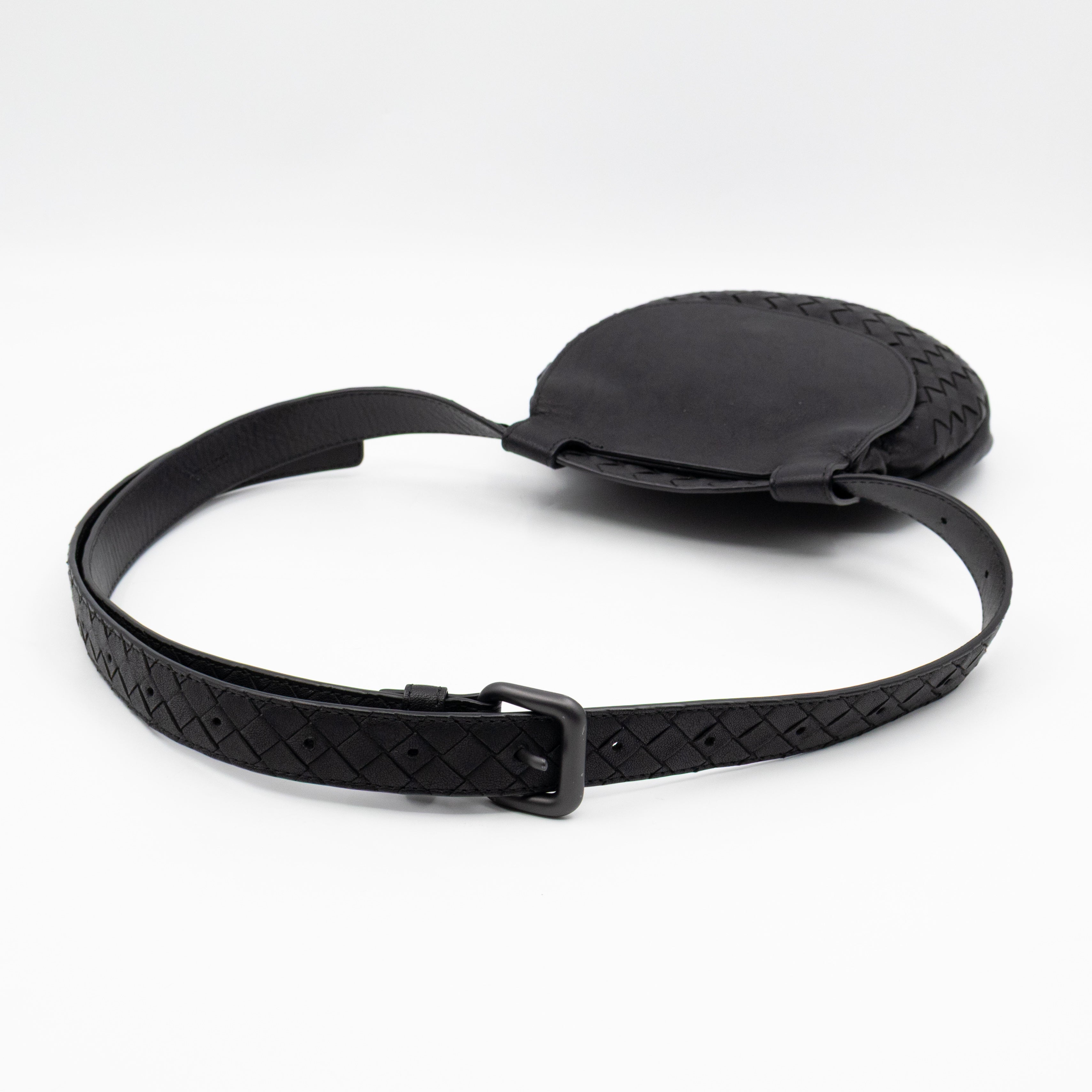 Belt Bag Intrecciato Black Leather