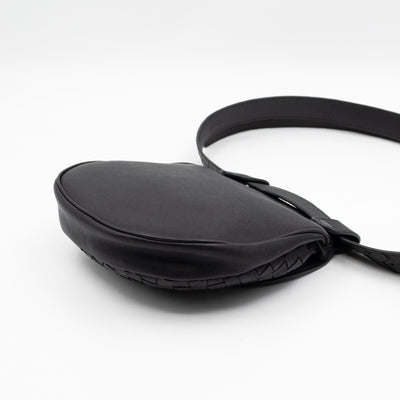 Belt Bag Intrecciato Black Leather