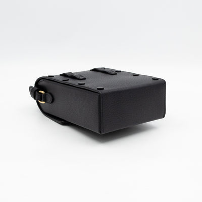 Horsebit Vertical Crossbody Bag Black Leather