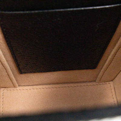 Horsebit Vertical Crossbody Bag Black Leather