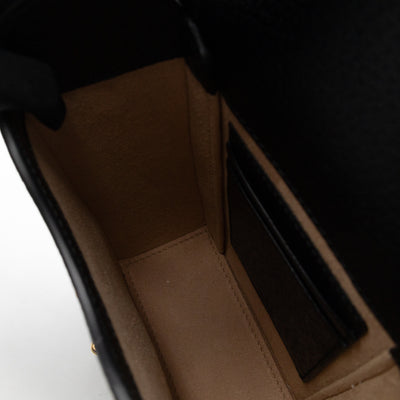 Horsebit Vertical Crossbody Bag Black Leather