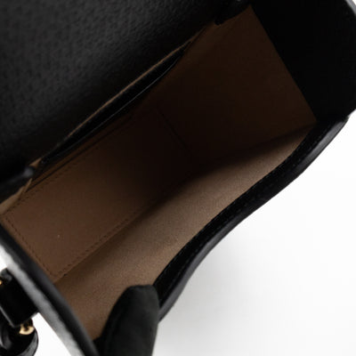 Horsebit Vertical Crossbody Bag Black Leather