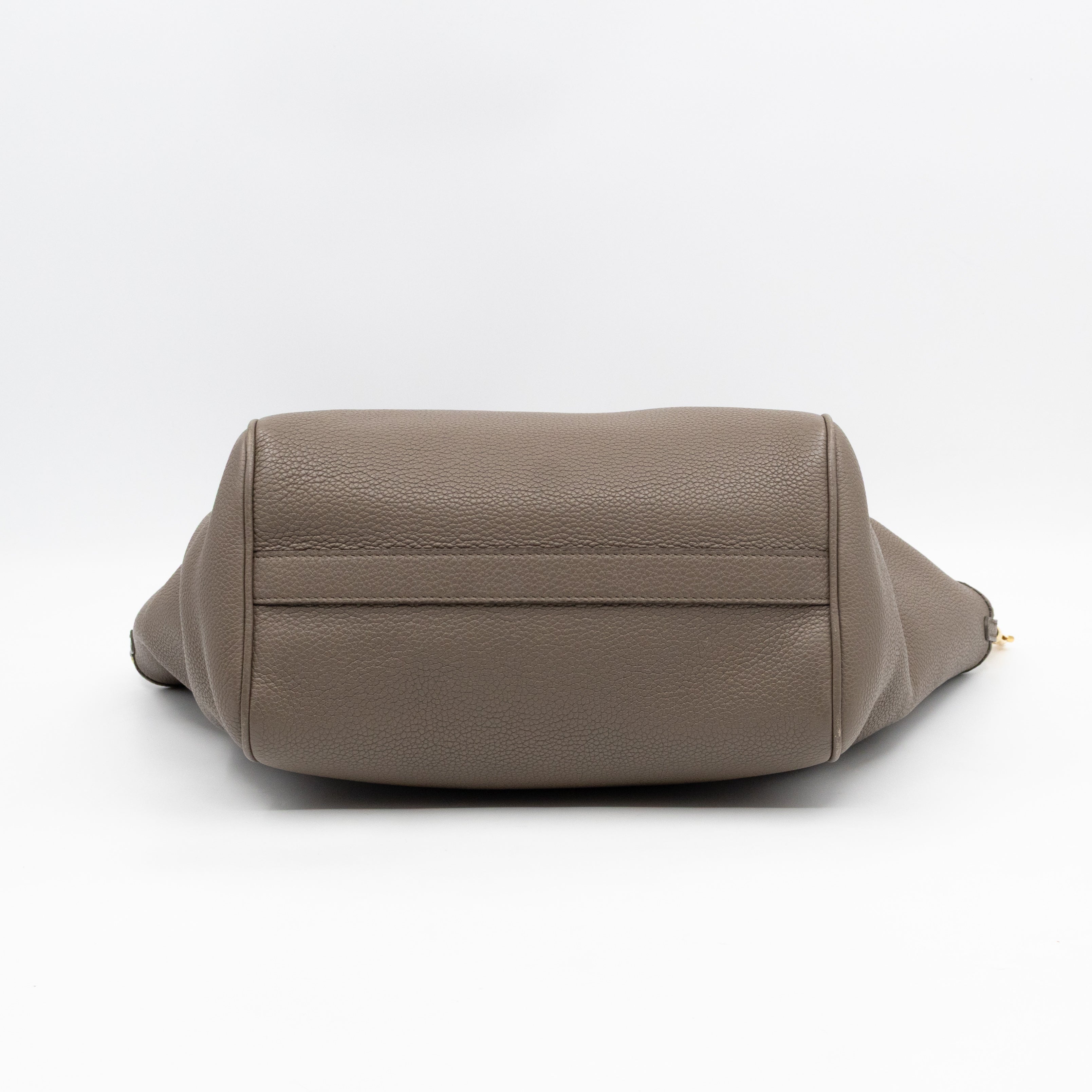 Fold Cabas Small Tote Grey Leather