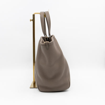 Fold Cabas Small Tote Grey Leather