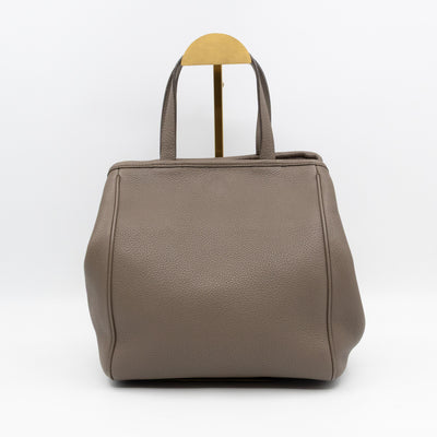 Fold Cabas Small Tote Grey Leather
