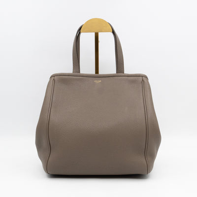 Fold Cabas Small Tote Grey Leather