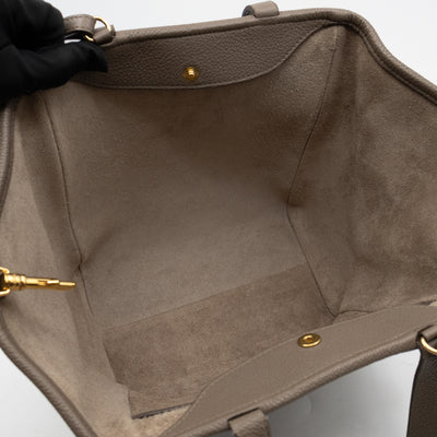 Fold Cabas Small Tote Grey Leather