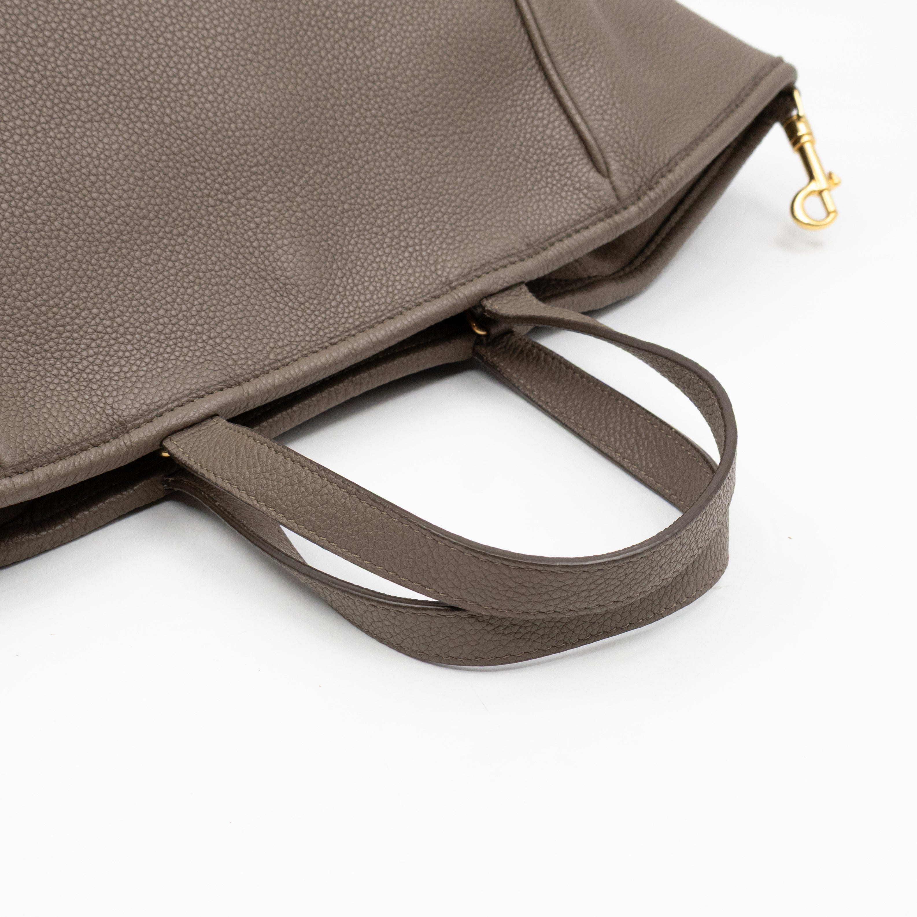 Fold Cabas Small Tote Grey Leather