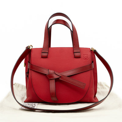 Gate Small Top Handle Tote Red Leather