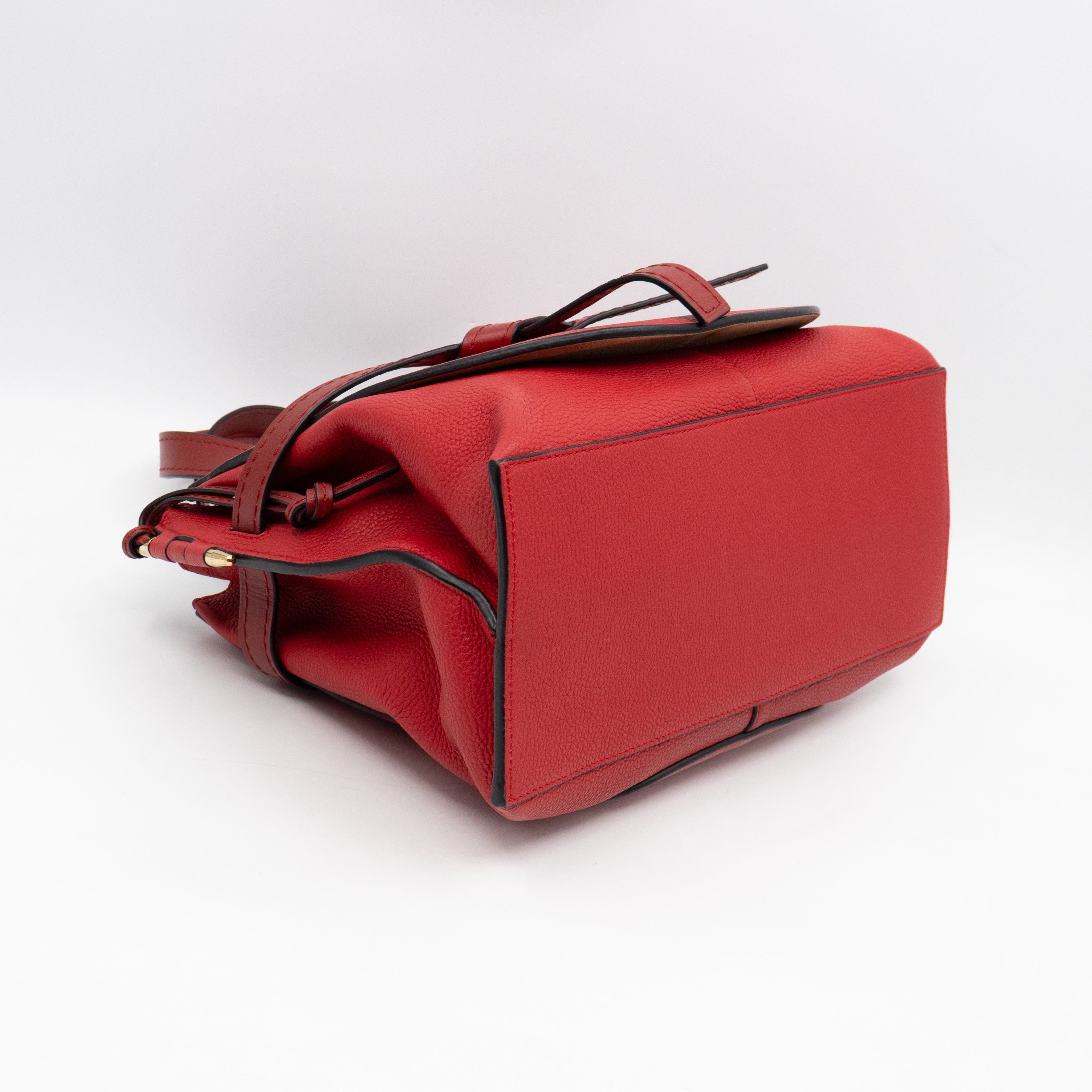 Gate Small Top Handle Tote Red Leather