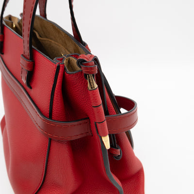 Gate Small Top Handle Tote Red Leather