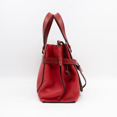 Gate Small Top Handle Tote Red Leather