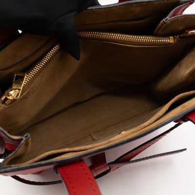 Gate Small Top Handle Tote Red Leather