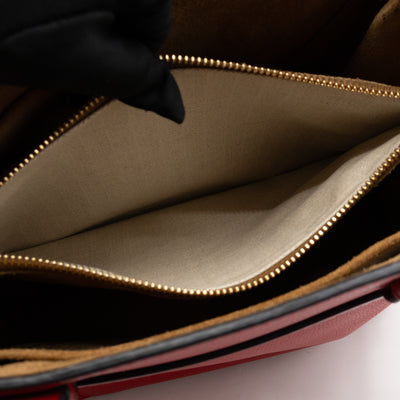 Gate Small Top Handle Tote Red Leather