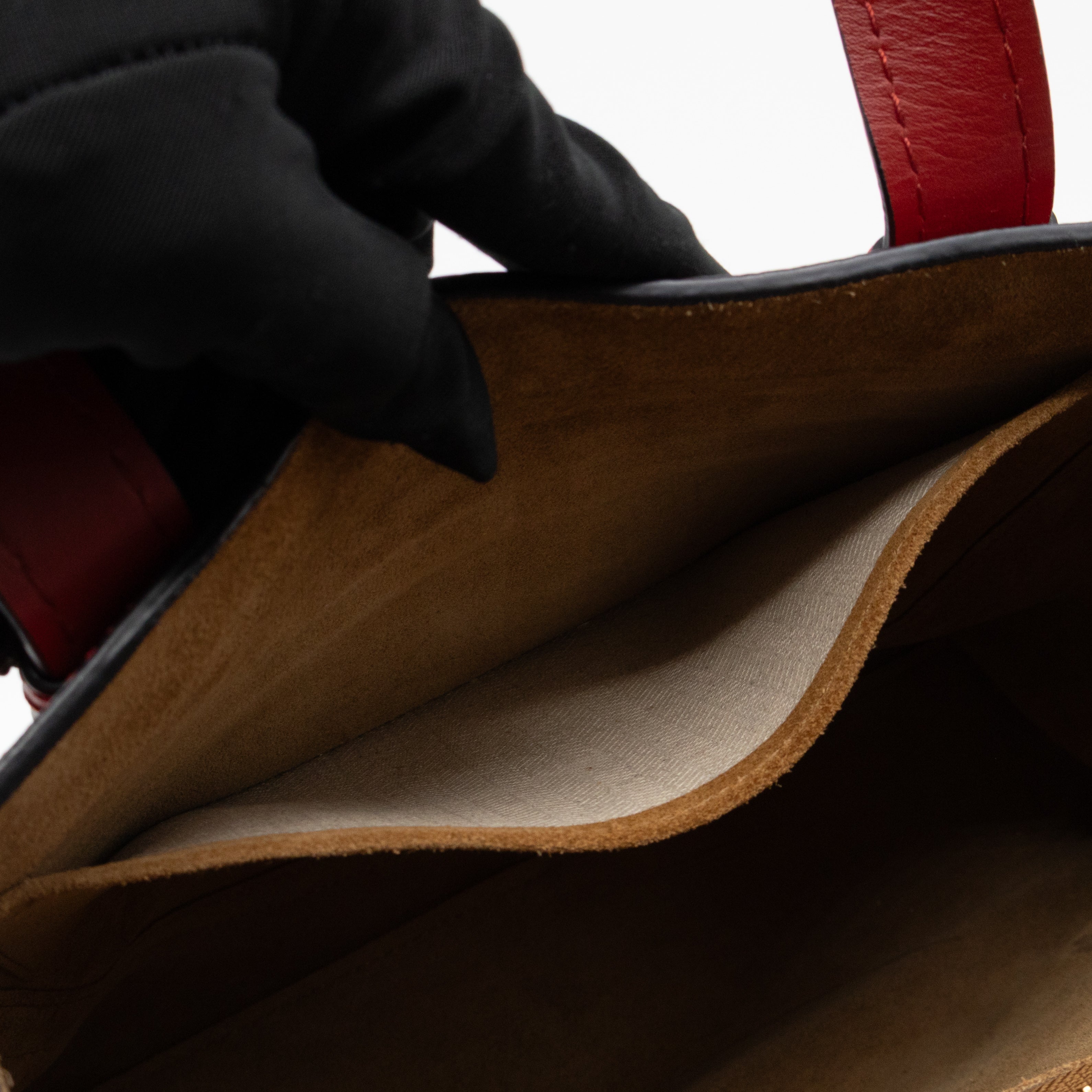 Gate Small Top Handle Tote Red Leather