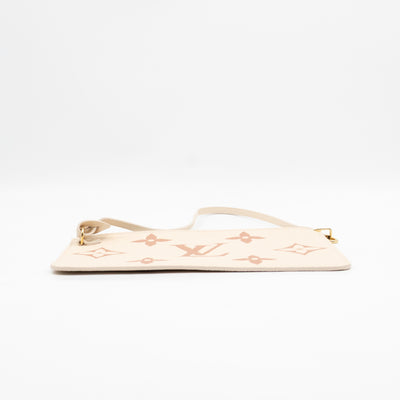 Neverfull Pochette Creme & Rose Trianon Monogram Empreinte Leather