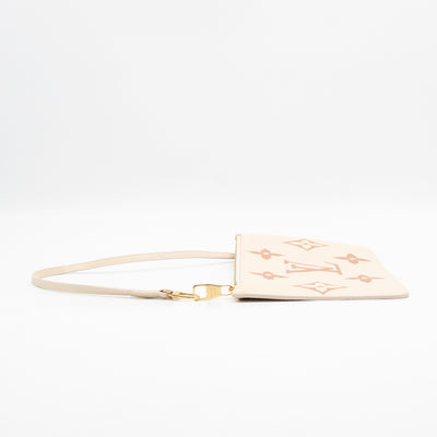 Neverfull Pochette Creme & Rose Trianon Monogram Empreinte Leather