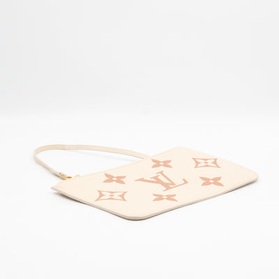 Neverfull Pochette Creme & Rose Trianon Monogram Empreinte Leather
