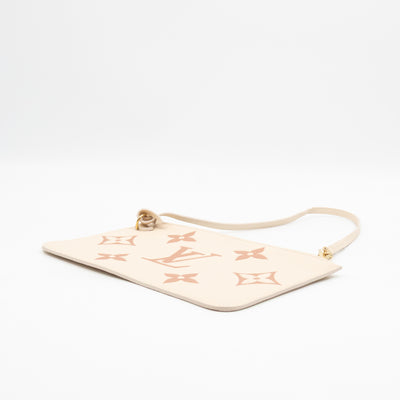 Neverfull Pochette Creme & Rose Trianon Monogram Empreinte Leather