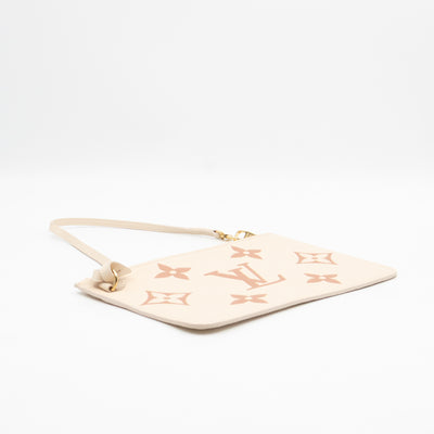 Neverfull Pochette Creme & Rose Trianon Monogram Empreinte Leather