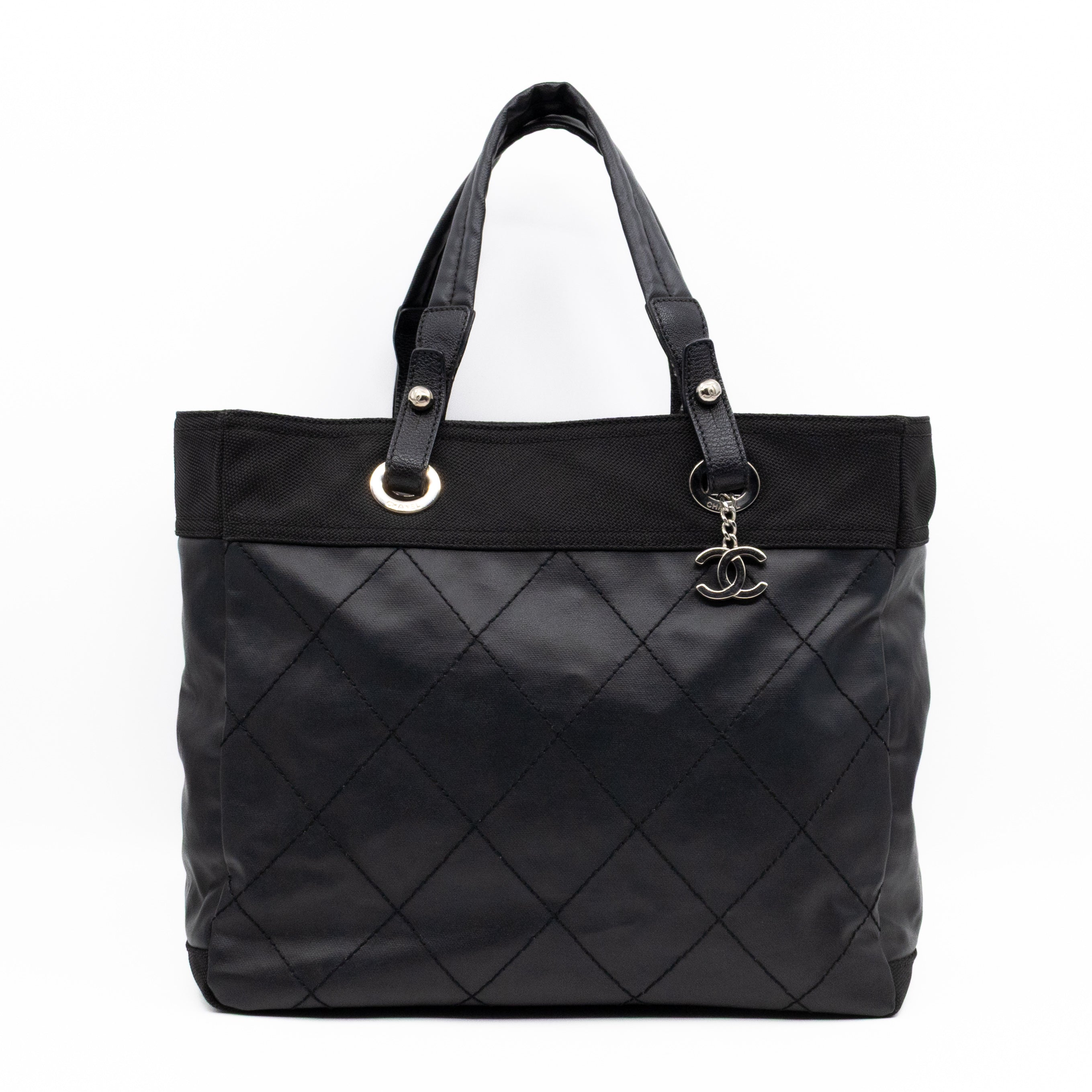 Paris Biarritz Tote Black Canvas