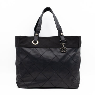 Paris Biarritz Tote Black Canvas