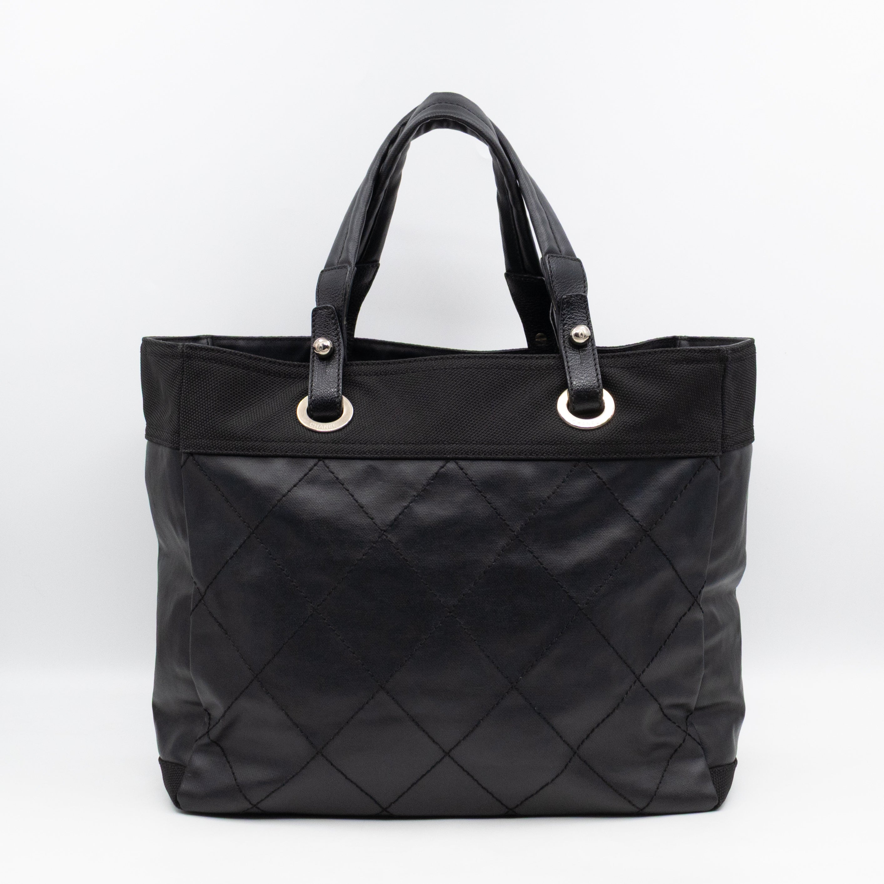 Paris Biarritz Tote Black Canvas