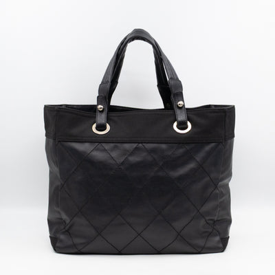 Paris Biarritz Tote Black Canvas